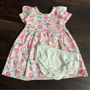 Disney Baby girls 9 months Minnie Mouse super soft pink dress with bloomers